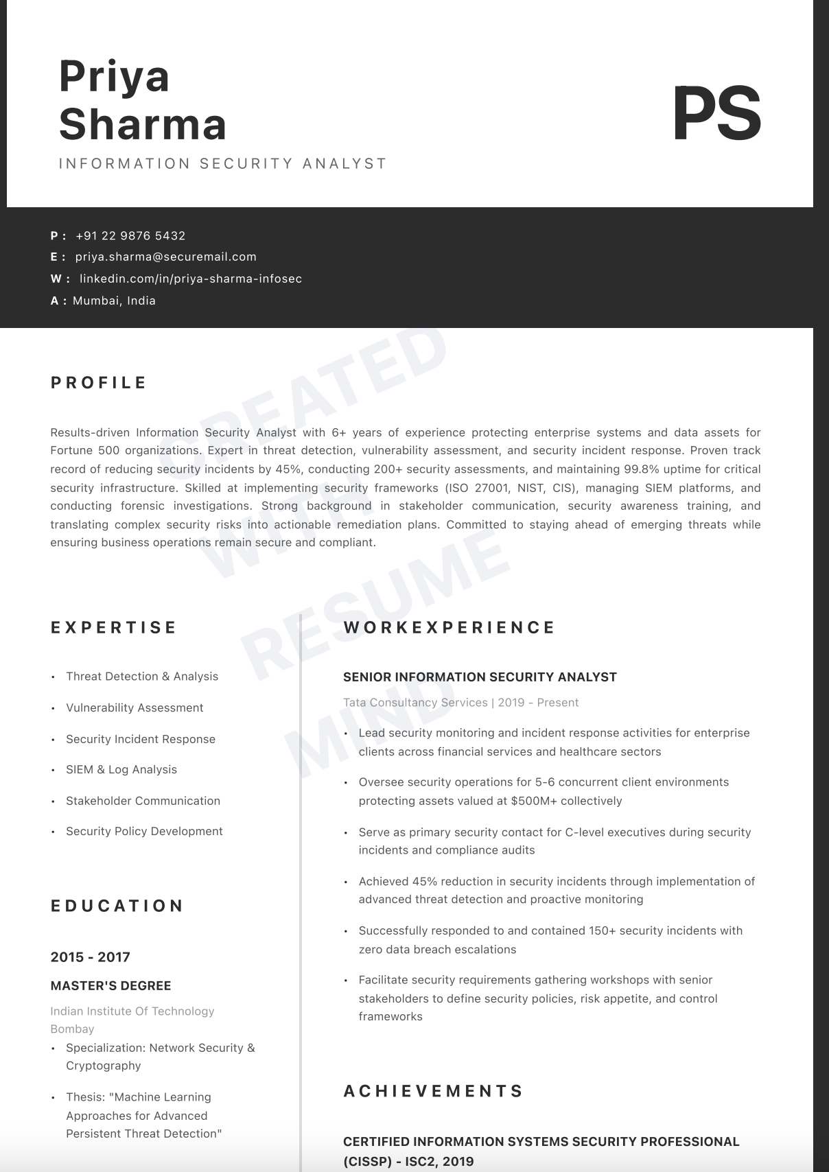 Cybersecurity & Information Security Analyst