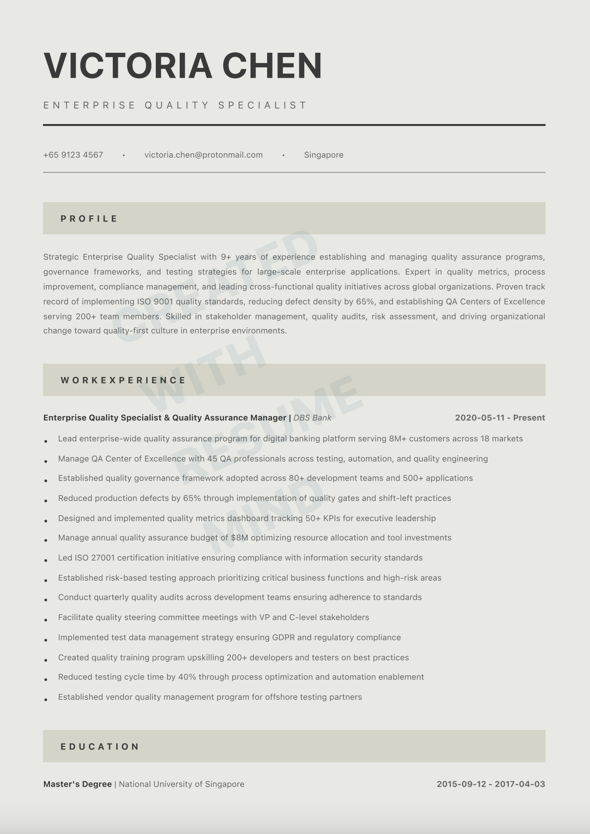 Enterprise Quality Specialist