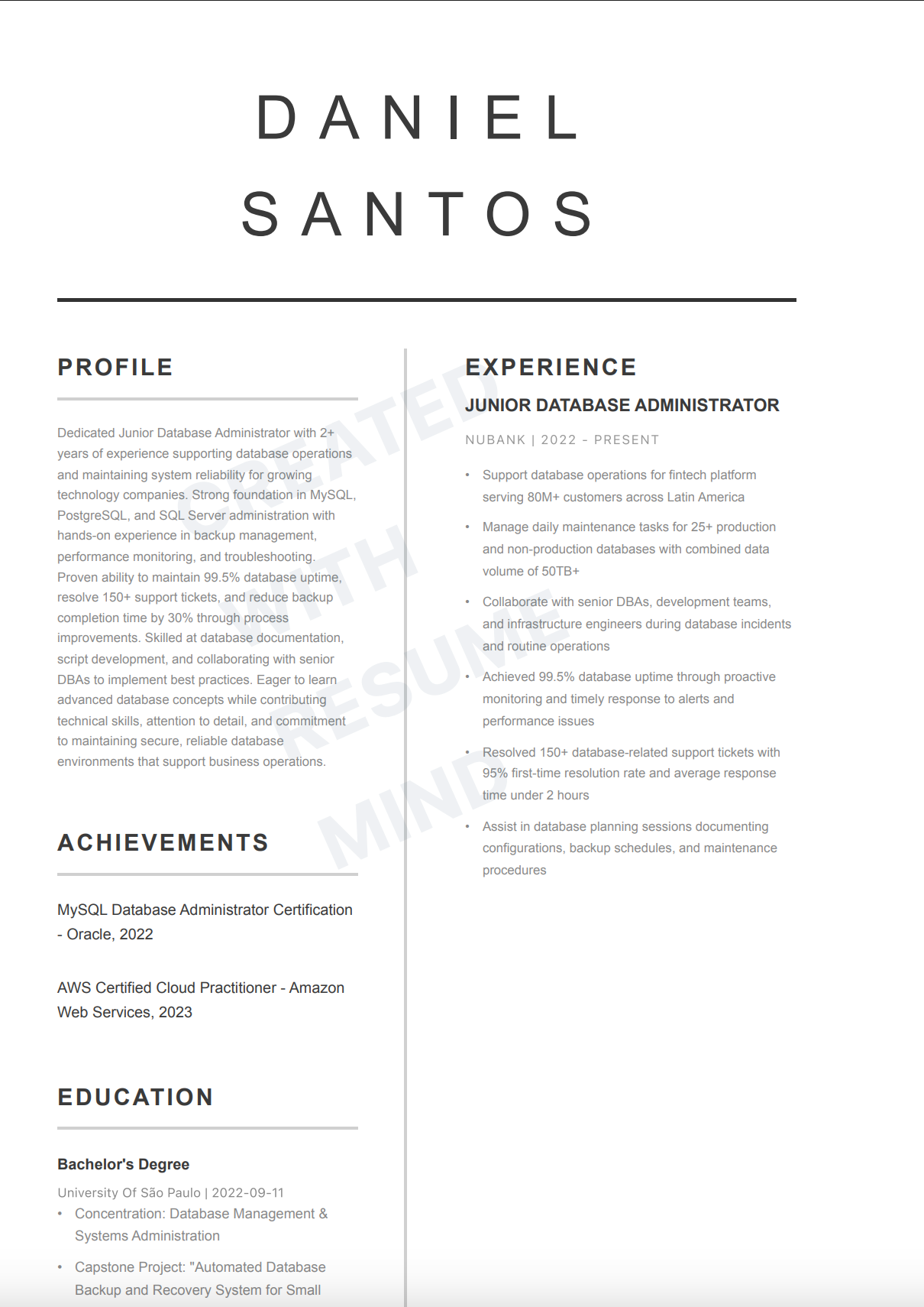 Junior Database Administrator