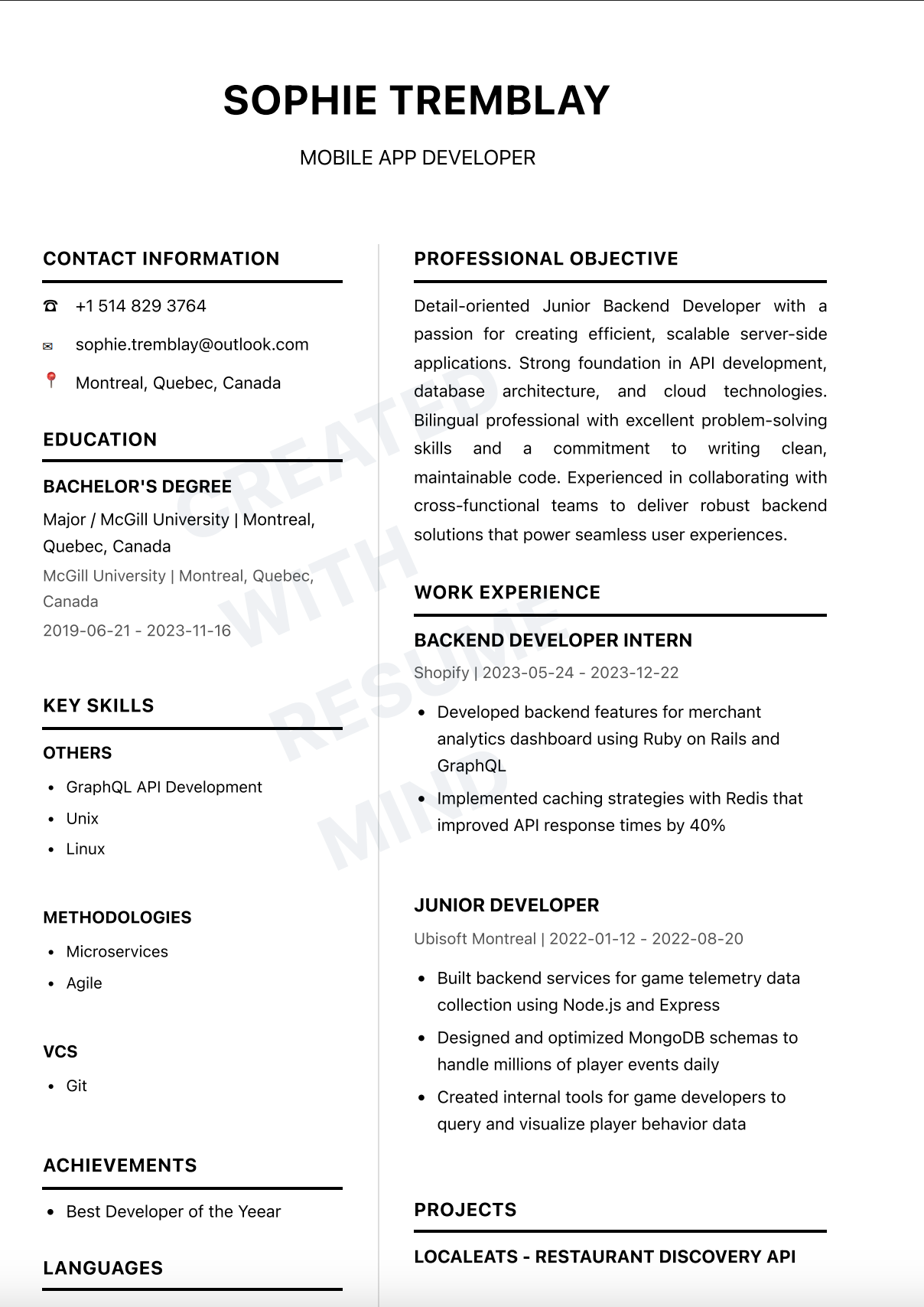 Mobile App Developer