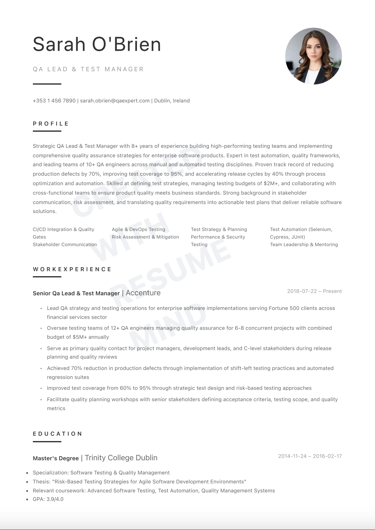 QA Lead & Test Manager