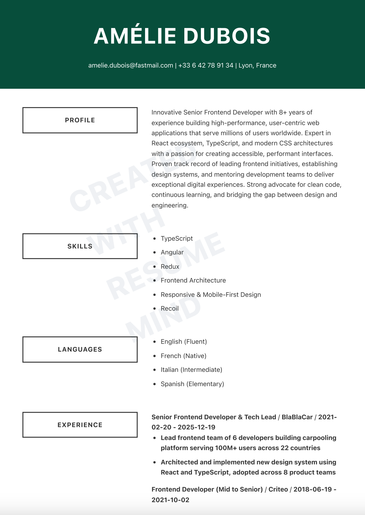 Senior Frontend Developer